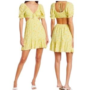 Sophie Rue Floral Cut Out Mini Dress Sz S